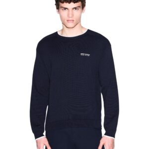 Shop Armani Exchange Men’s Blue Knitwear 2476212 at Brands Seekers