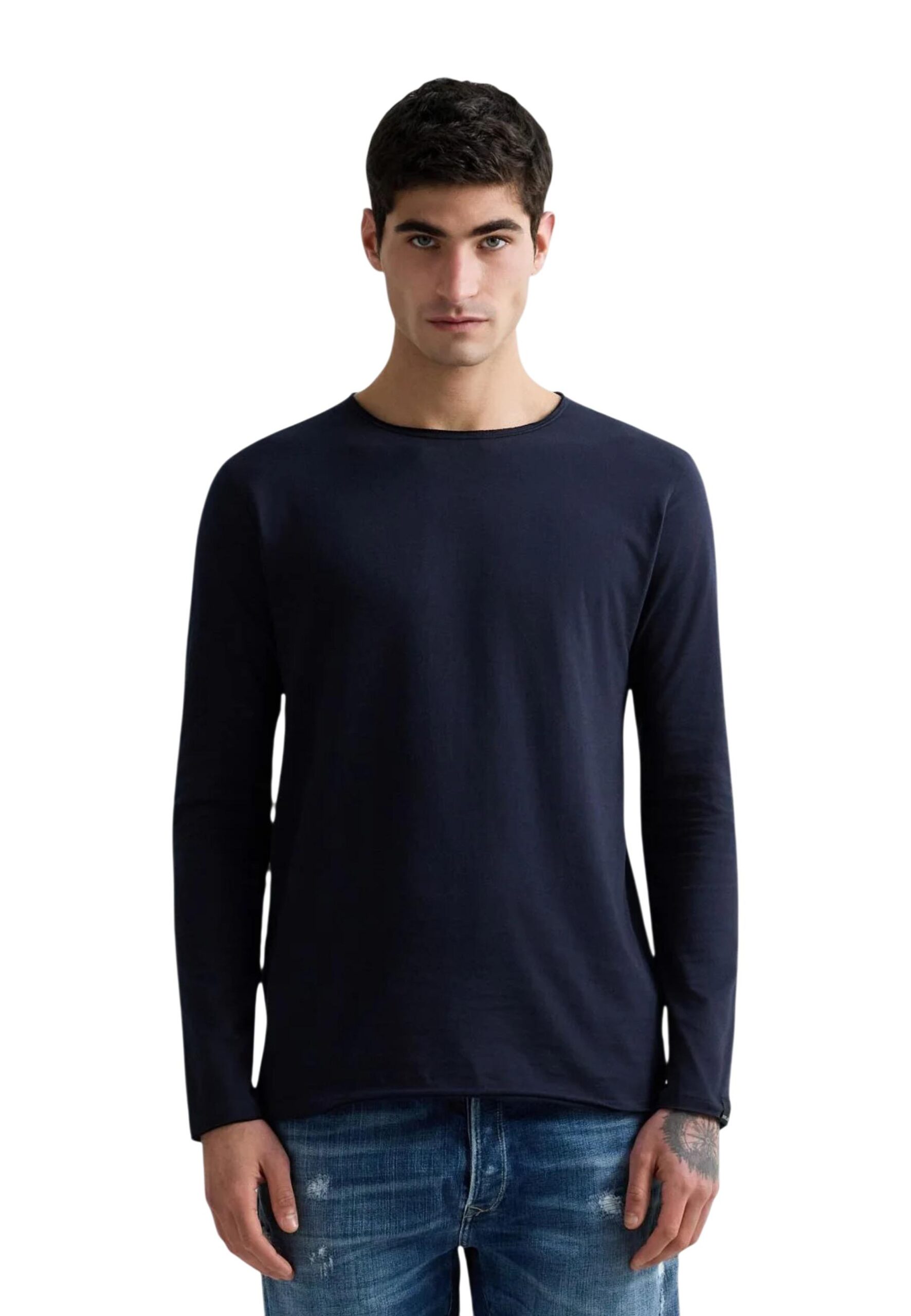 Shop Replay Men’s Blue T-Shirt BASIC JERSEY 30/1 at Brands Seekers