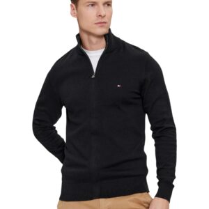 Shop Tommy Hilfiger Men’s Black Knitwear PIMA ORG CTN CASHMERE at Brands Seekers
