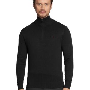 Shop Tommy Hilfiger Men’s Black Knitwear PIMA ORG CTN CASHMER at Brands Seekers