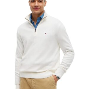 Shop Tommy Hilfiger Men’s White Knitwear PIMA ORG CTN CASHMER at Brands Seekers