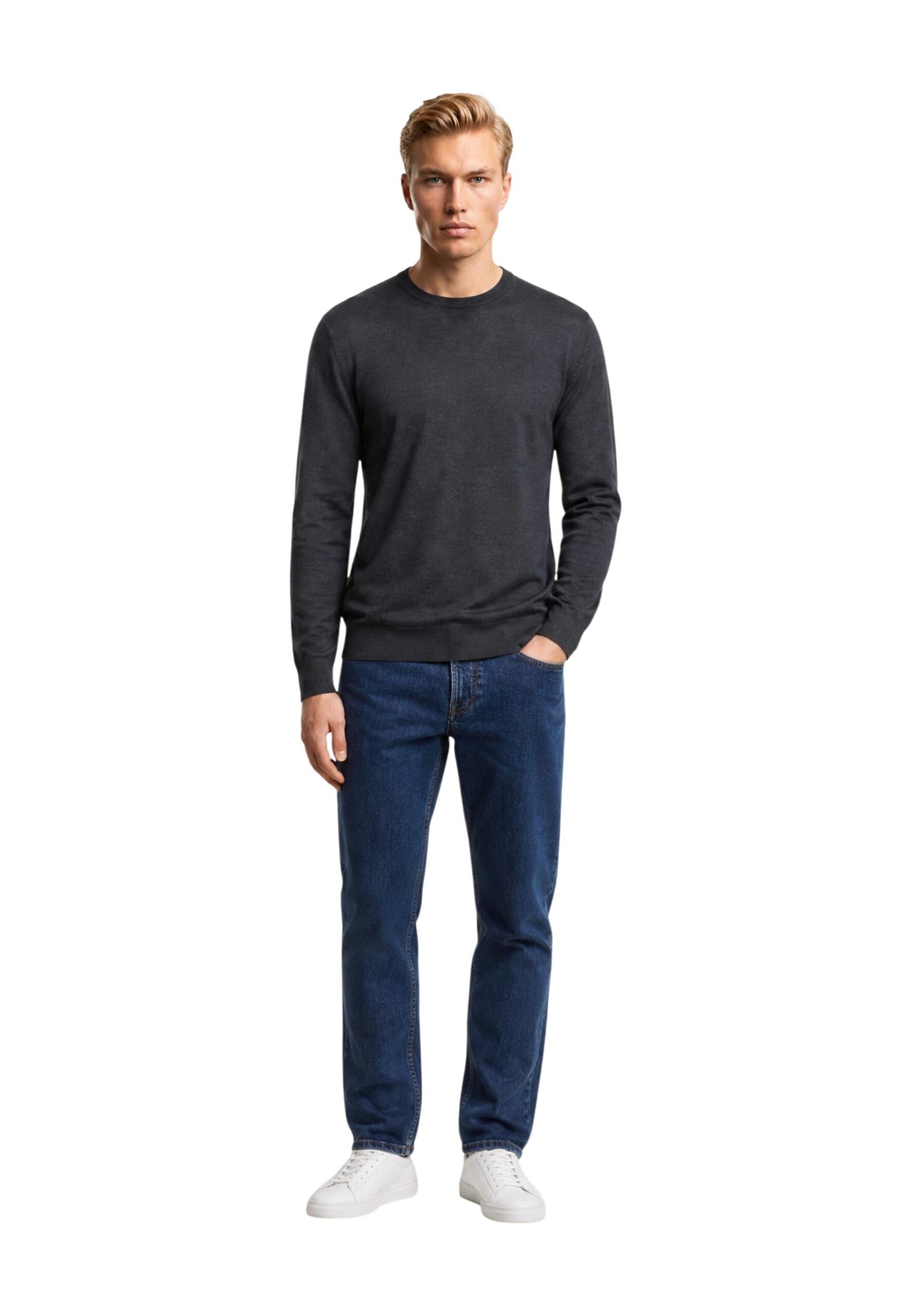 Shop Armani Exchange Men’s Grey Knitwear 2476339 at Brands Seekers