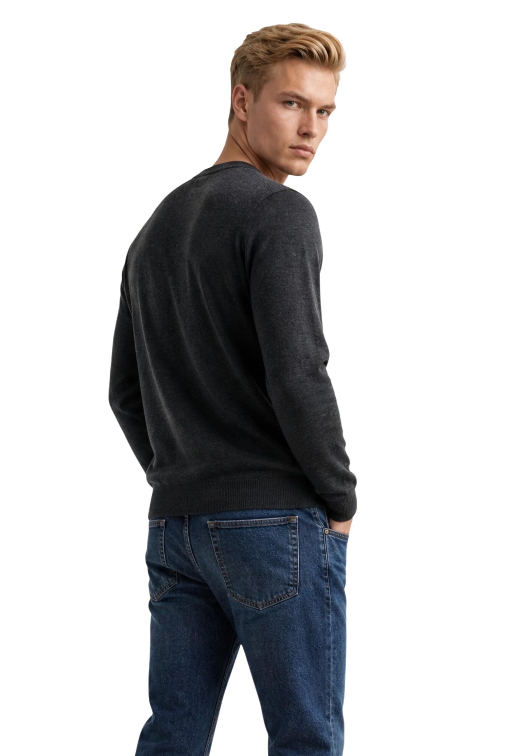 Shop Armani Exchange Men’s Grey Knitwear 2476339 at Brands Seekers