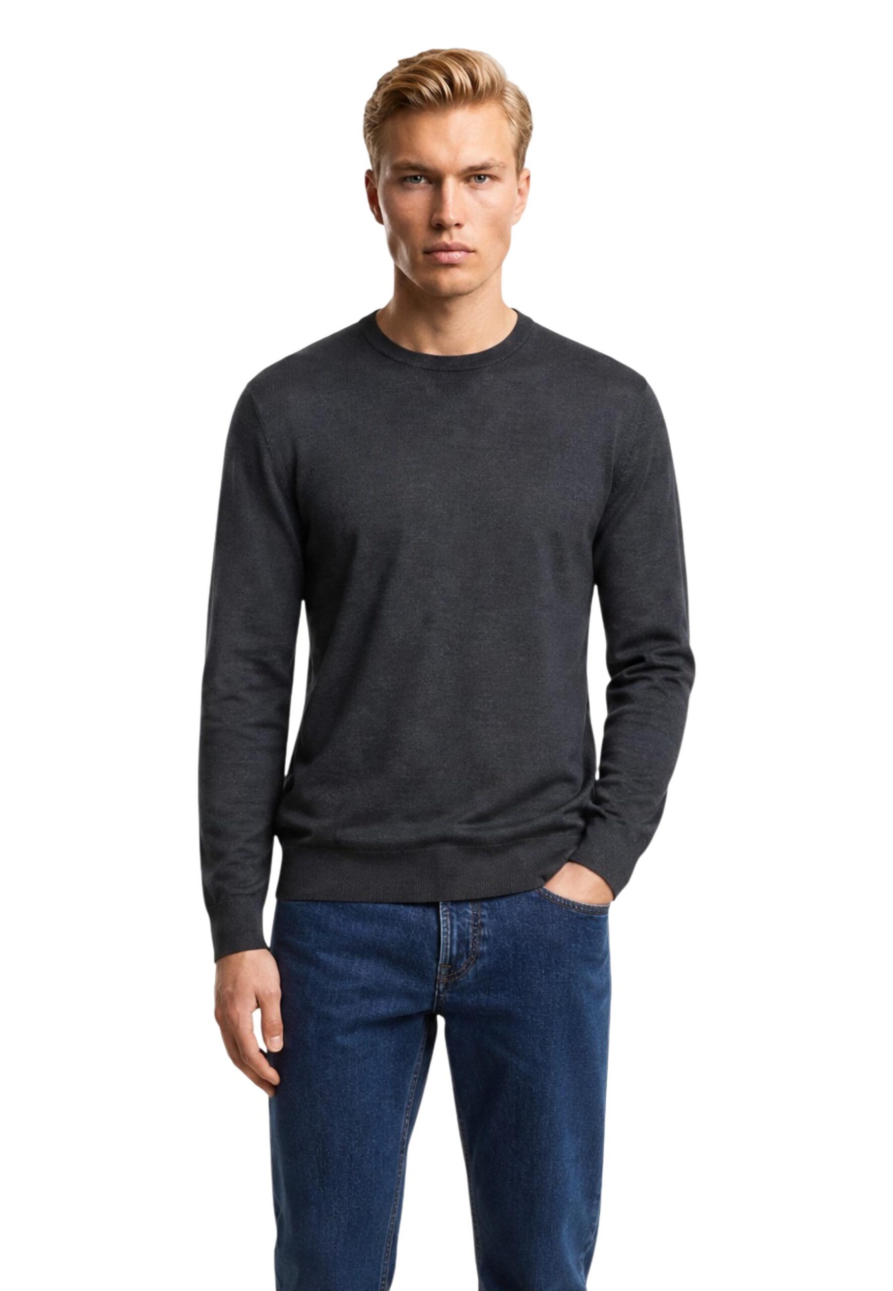 Shop Armani Exchange Men’s Grey Knitwear 2476339 at Brands Seekers