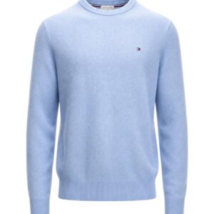 Shop Tommy Hilfiger Men’s Light Blue Knitwear PIMA ORG CTN CASHMERE at Brands Seekers