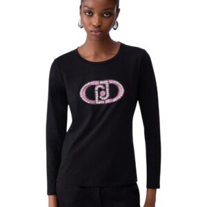 Shop Liu Jo Women’s Black T-Shirt BASIC T-SHIRT at Brands Seekers