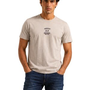 Shop Armani Exchange Men’s Beige T-Shirt 2476672 at Brands Seekers