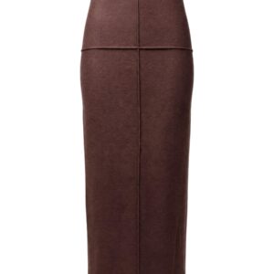 Shop Jacqueline De Yong Women’s Brown Skirt HERO LIFE PENCIL SKIRT at Brands Seekers