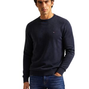 Shop Tommy Hilfiger Men’s Black Knitwear PIMA ORG CTN CASHMERE at Brands Seekers