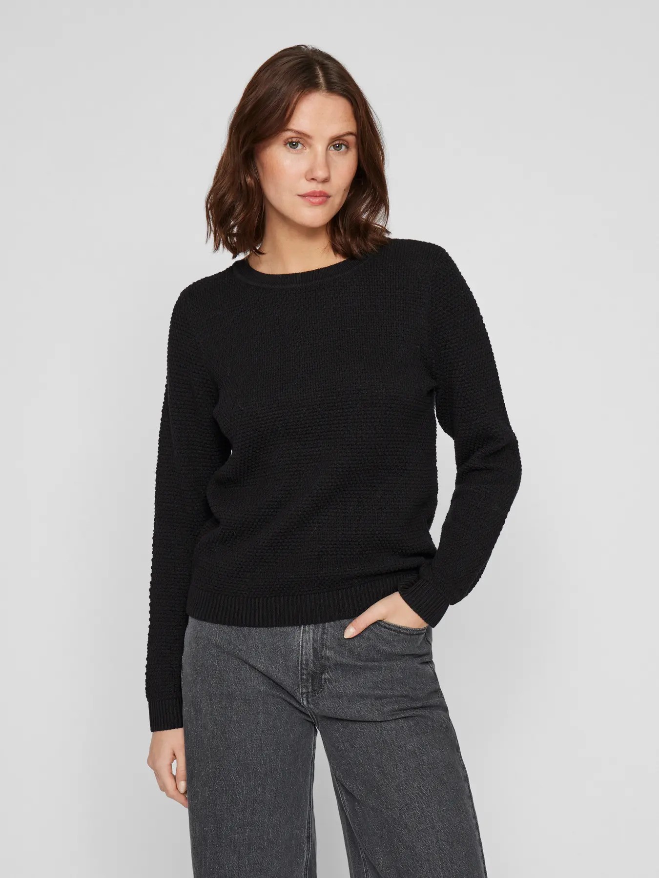 Vila Clothes 14082767 Svart strikkevarer for kvinner