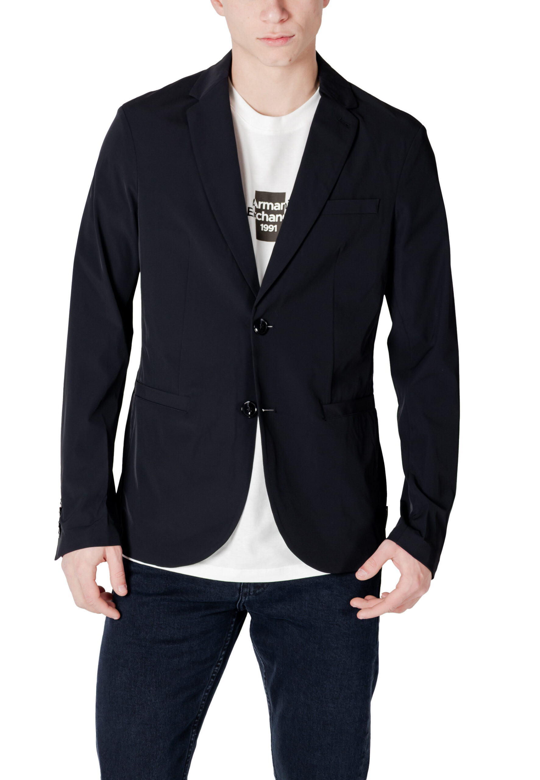 Shop Armani Exchange Men’s Black Blazer 8NZG49 ZNYZZ at Brands Seekers
