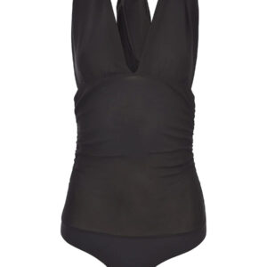 Shop Pinko Women’s Black Top V at Brands Seekers