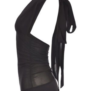 Shop Pinko Women’s Black Top V at Brands Seekers