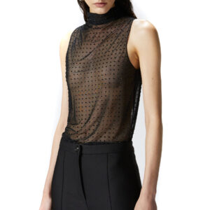 Shop Pinko Women’s Black Top V at Brands Seekers