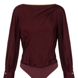 Shop Elisabetta Franchi ‘s Bordeaux Blouse V at Brands Seekers