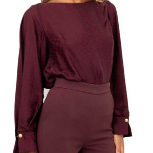 Shop Elisabetta Franchi ‘s Bordeaux Blouse V at Brands Seekers