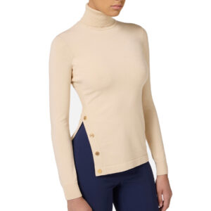 Shop Elisabetta Franchi ‘s White Knitwear V at Brands Seekers
