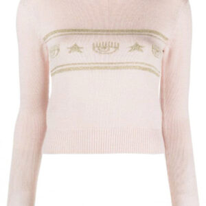 Shop Chiara Ferragni Women’s Pink Knitwear V at Brands Seekers