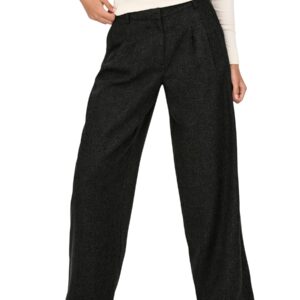 Shop Jacqueline De Yong Women’s Black Trousers 15358017 at Brands Seekers