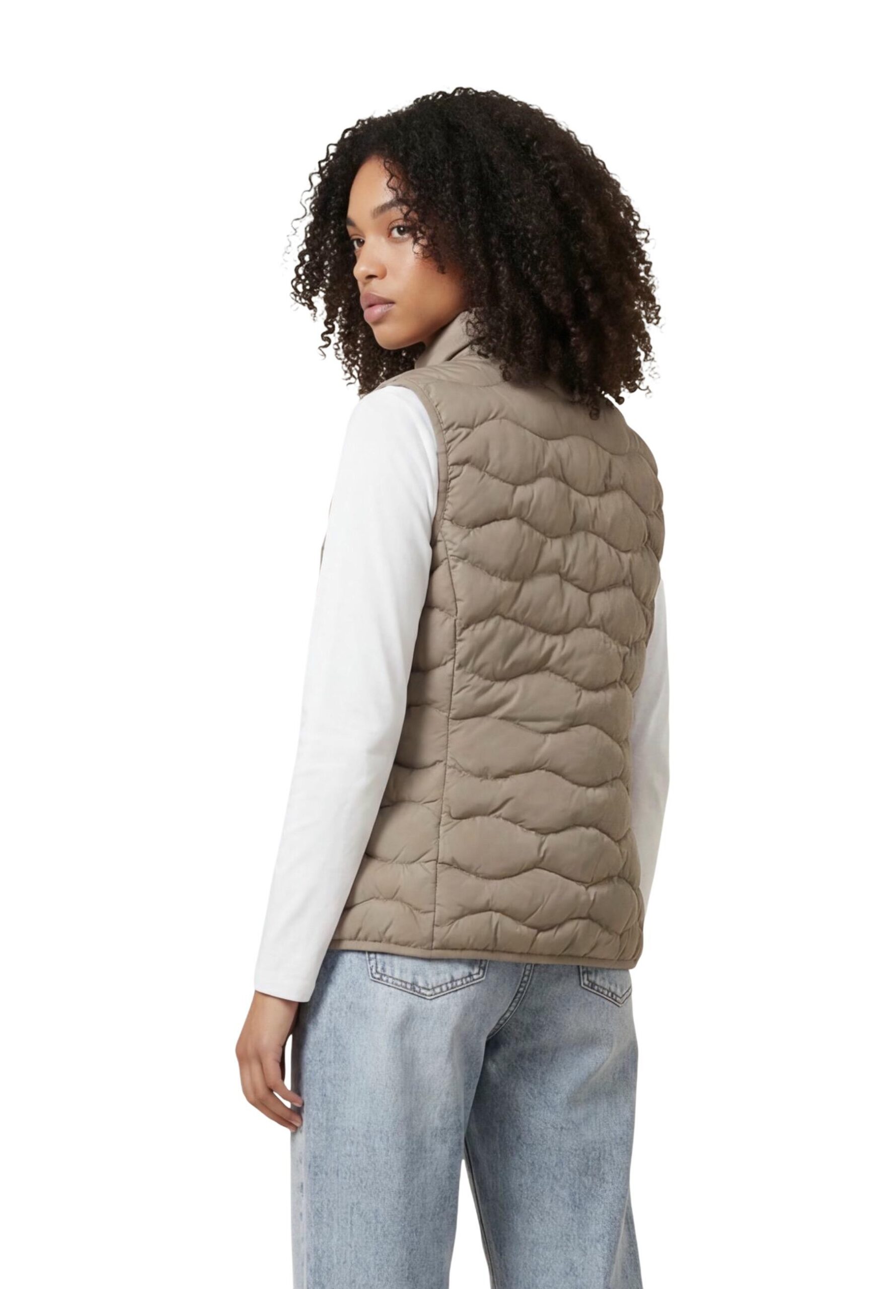 Shop Ea7 Women’s Beige Gilet 8NTQ08 TNF8Z at Brands Seekers