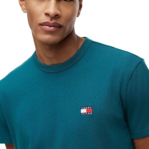 Shop Tommy Hilfiger Jeans Men’s Green T-Shirt TJM REG BADGE TEE at Brands Seekers