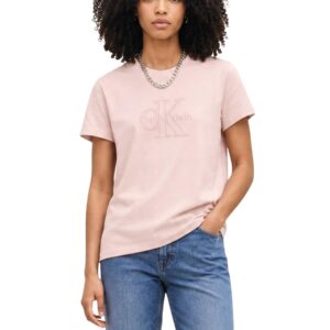 Shop Calvin Klein Jeans Women’s Pink T-Shirt 519721 at Brands Seekers