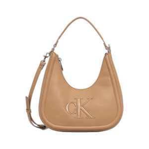 Shop Calvin Klein Women’s Beige Bag BOLD CK SMALL CRESCENT at Brands Seekers