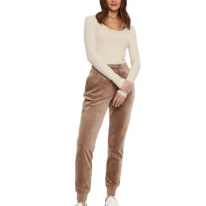 Shop Guess Women’s White T-Shirt COLETTE LS RIB TOP at Brands Seekers