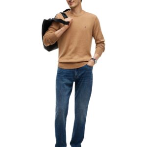 Shop Tommy Hilfiger Men’s Beige Knitwear PIMA ORG CTN CASHMERE at Brands Seekers