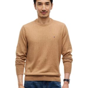 Shop Tommy Hilfiger Men’s Beige Knitwear PIMA ORG CTN CASHMERE at Brands Seekers