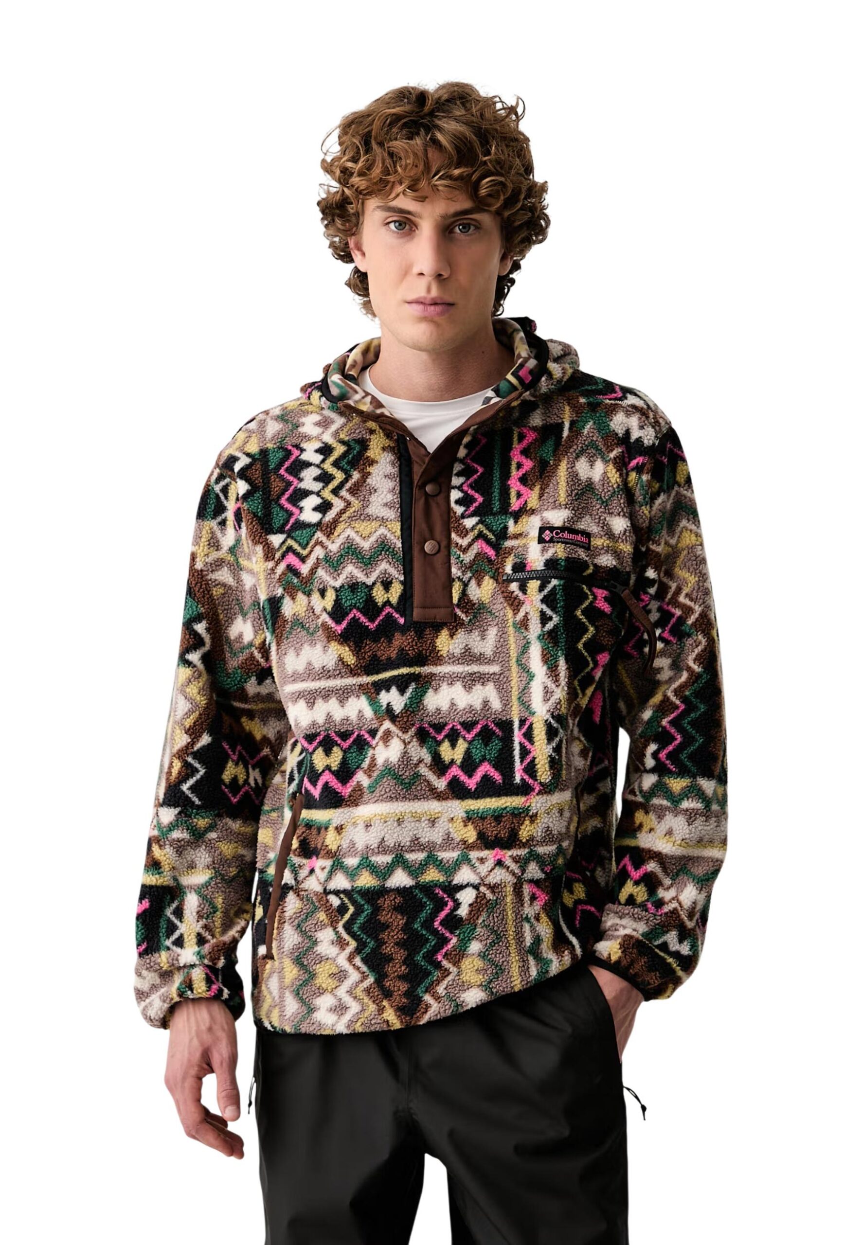 سويت شيرت بني للرجال Columbia HELVETIA II PRINTED HOODIE
