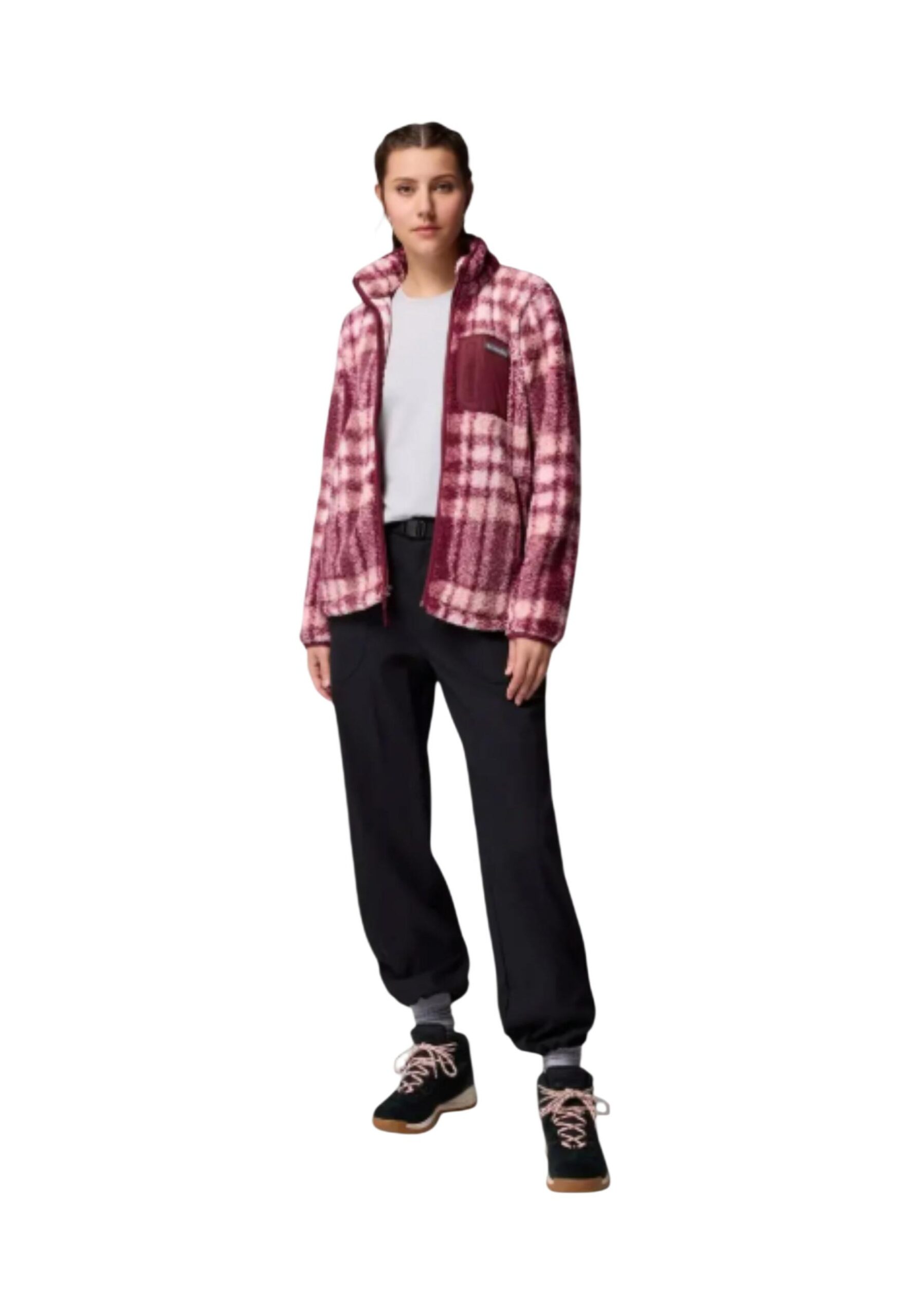 سويت شيرت رجالي وردي Columbia WEST BEND PRINT FULL ZIP II
