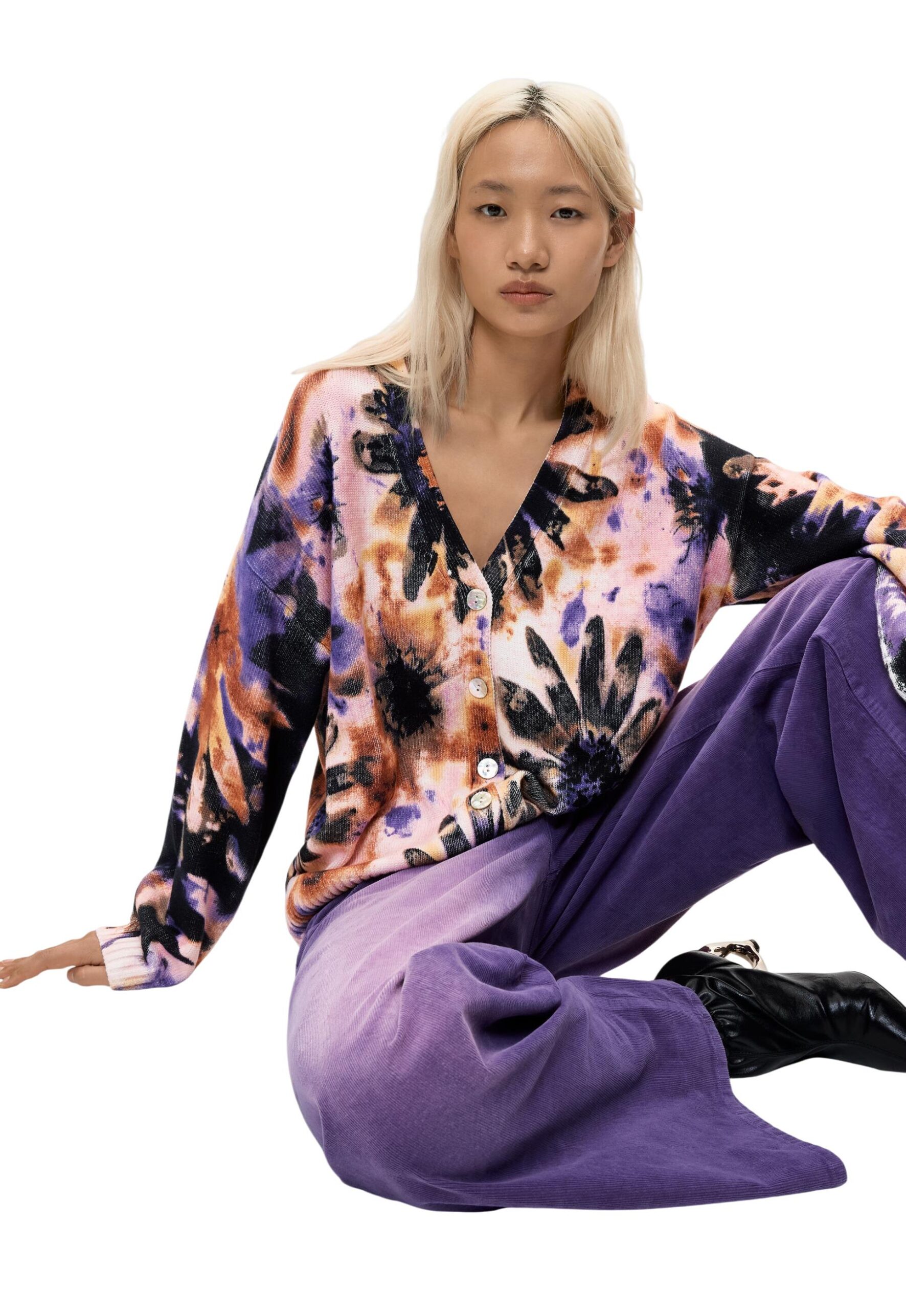 Desigual JERS BOTANIC Prendas de punto rosas para mujer