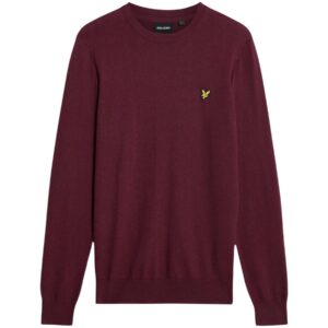Shop Lyle & Scott Men’s Bordeaux Knitwear COTTON MERINO CREW NECK JUMPER at Brands Seekers