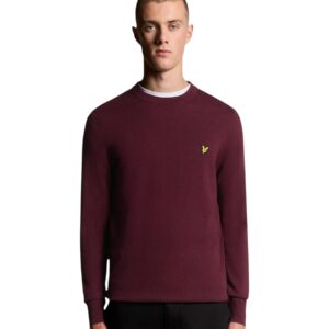 Shop Lyle & Scott Men’s Bordeaux Knitwear COTTON MERINO CREW NECK JUMPER at Brands Seekers