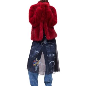 Shop Desigual Women’s Red Coat CHAQ CRUDELIA at Brands Seekers