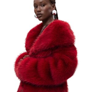 Shop Desigual Women’s Red Coat CHAQ CRUDELIA at Brands Seekers