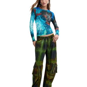 Shop Desigual Women’s Blue Knitwear JERS POMPOM LACROIX at Brands Seekers