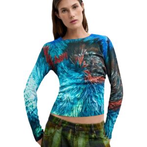 Shop Desigual Women’s Blue Knitwear JERS POMPOM LACROIX at Brands Seekers