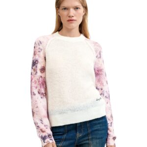 Shop Desigual Women’s White Knitwear JERS FANCYBOTANIC at Brands Seekers