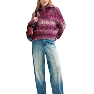 Shop Desigual Women’s Bordeaux Knitwear JERS OTTO at Brands Seekers