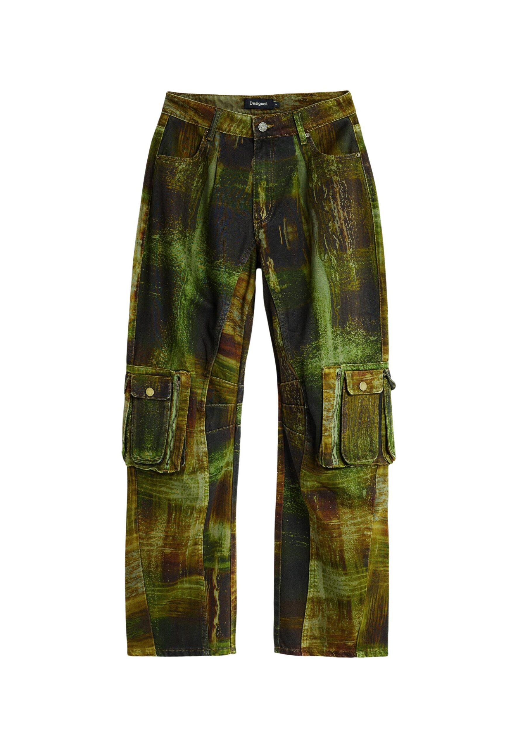 Desigual PANT CHECKS LAC Pantalones verdes para mujer