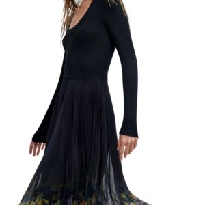 Shop Desigual Women’s Black Dress VEST ALBA LACROIX at Brands Seekers