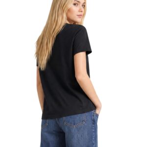 Shop Only Women’s Black T-Shirt ONLSANJA S/S O-NECK BLING TOP BOX CC JRS at Brands Seekers