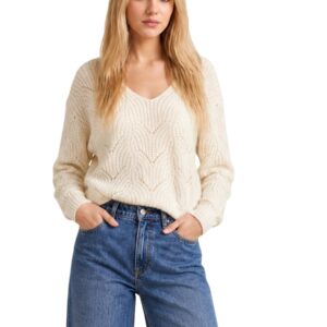 Shop Jacqueline De Yong Women’s Beige Knitwear at Brands Seekers