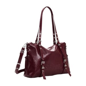 Shop Desigual Women’s Red Bag BAG HALF LOGO LANUZA GRA at Brands Seekers