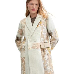 Shop Desigual Women’s White Coat COAT JOYA at Brands Seekers