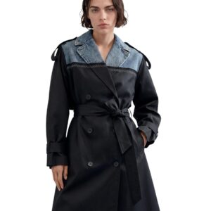 Shop Desigual Women’s Black Blazer CHAQ HYBRIDTRENCH at Brands Seekers