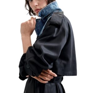 Shop Desigual Women’s Black Blazer CHAQ HYBRIDTRENCH at Brands Seekers