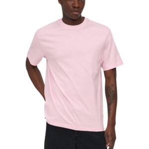 Shop Only & Sons Men’s Pink T-Shirt ONSFRED LIFE RLX SS TEE NOOS at Brands Seekers